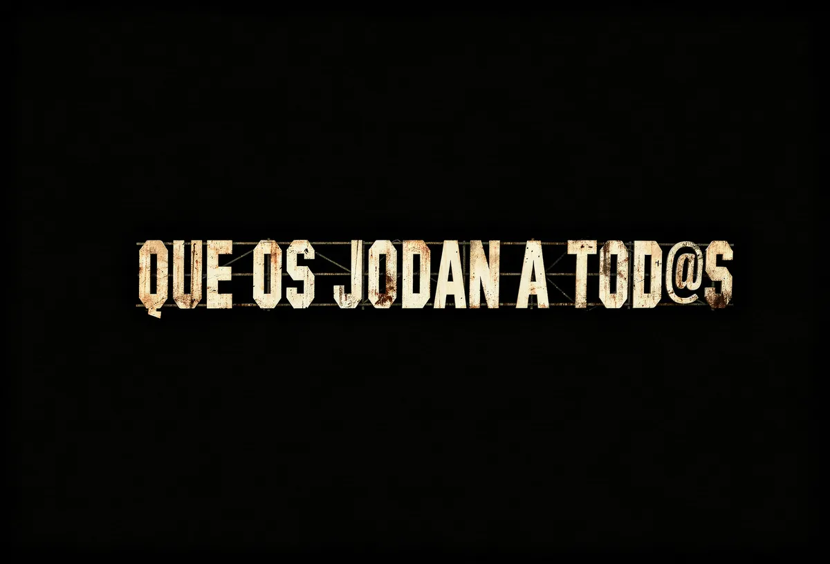 A sign atop Monte Victoria in Málaga reading "QUE OS JODAN A TOD@S" in Spanish.
